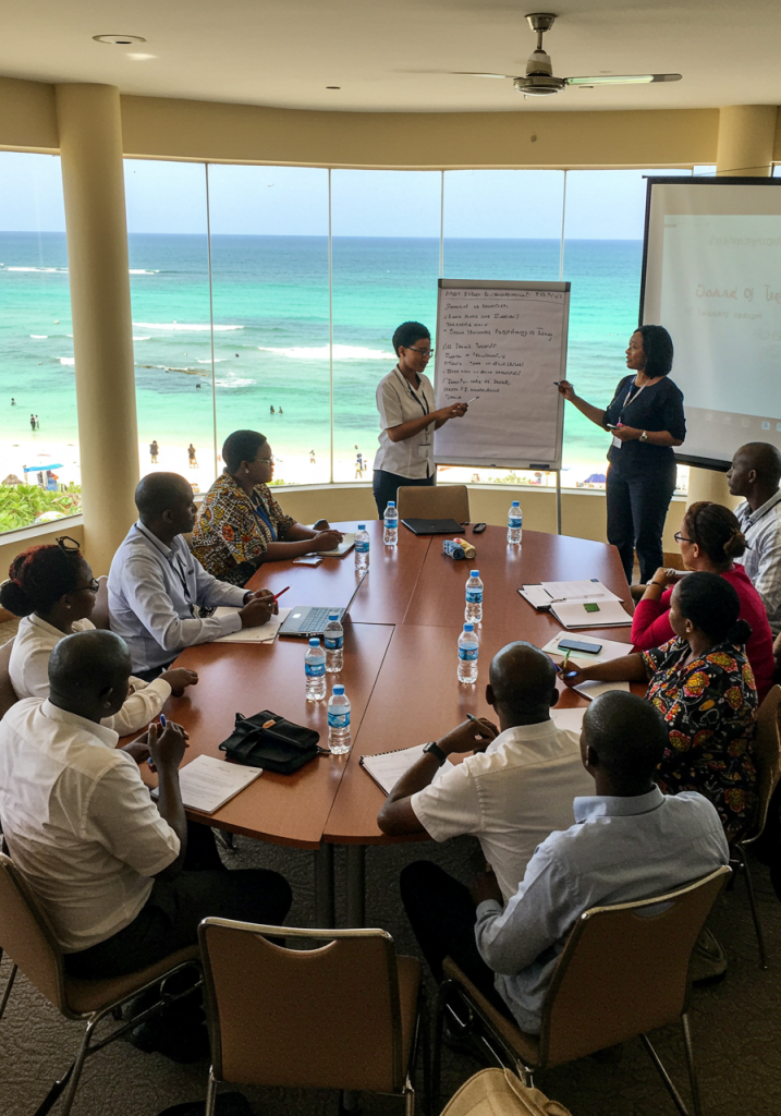 Female board members attending governance workshop